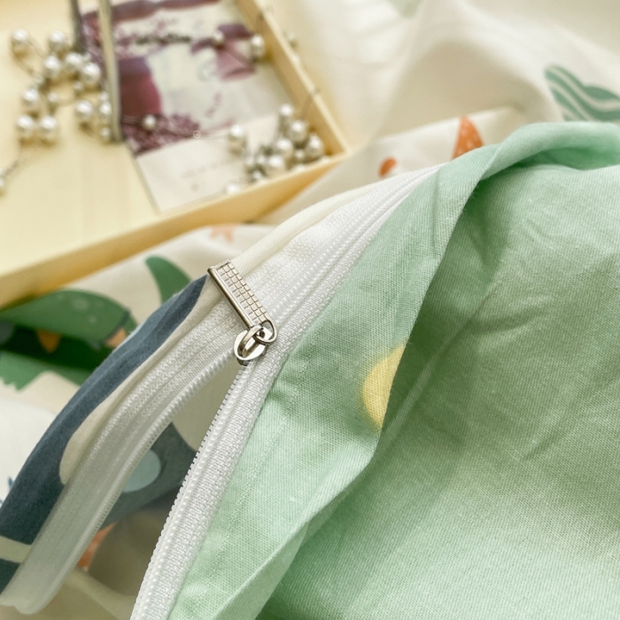 91家纺网 家纺一手货源 找家纺 绵庭 2023新款12868全棉ins小清新印花四件套 恐龙世界