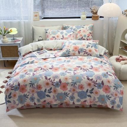 绵庭 2023新款12868全棉ins小清新印花四件套 锦绣良缘