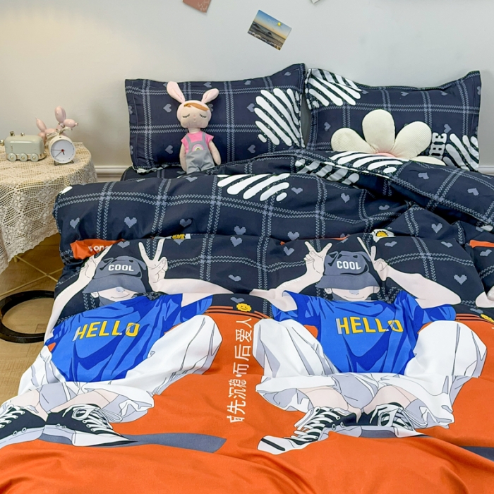 91家纺网 家纺一手货源 找家纺 乐居坊 2023新款芦荟棉四件套（3月新花型） 孤勇者