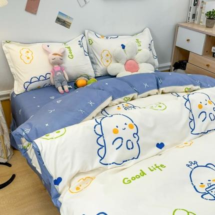 乐居坊 2023新款芦荟棉四件套（3月新花型） 可爱恐龙