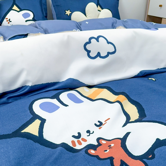 91家纺网 家纺一手货源 找家纺 乐居坊 2023新款芦荟棉四件套（3月新花型） 梦想兔