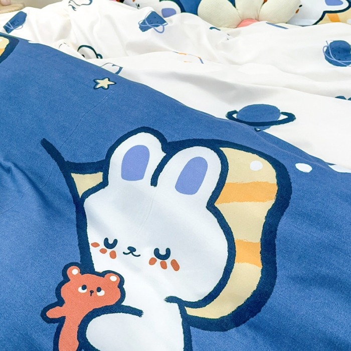 91家纺网 家纺一手货源 找家纺 乐居坊 2023新款芦荟棉四件套（3月新花型） 梦想兔