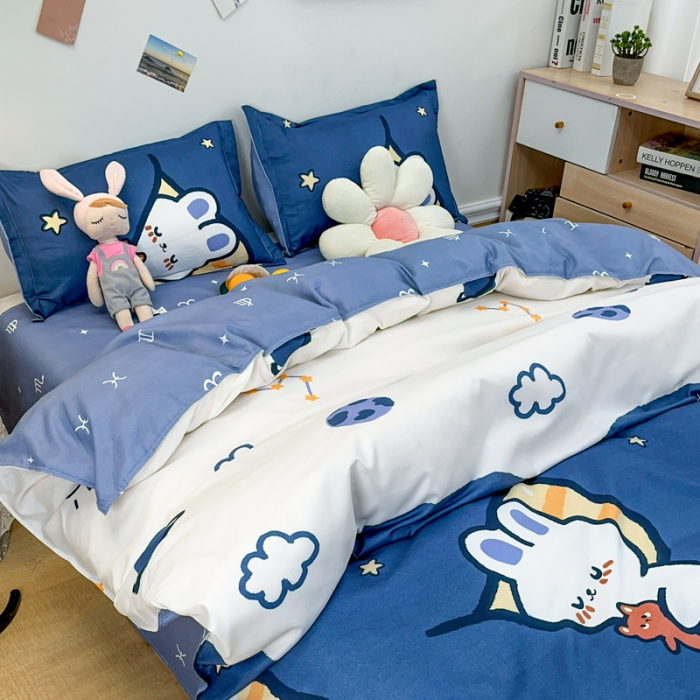 91家纺网 家纺一手货源 找家纺 乐居坊 2023新款芦荟棉四件套（3月新花型） 梦想兔