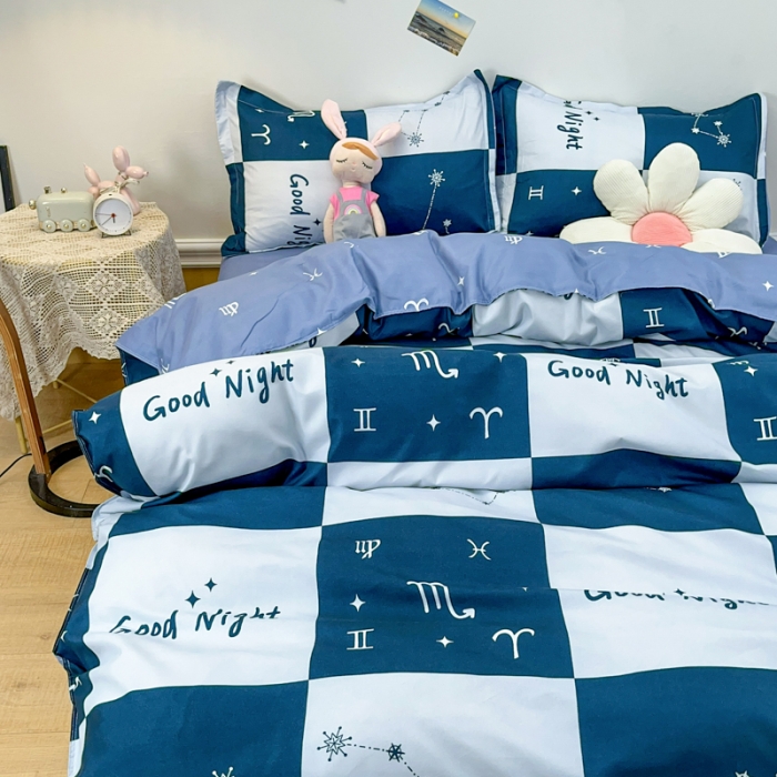 91家纺网 家纺一手货源 找家纺 乐居坊 2023新款芦荟棉四件套（3月新花型） 星座爱情