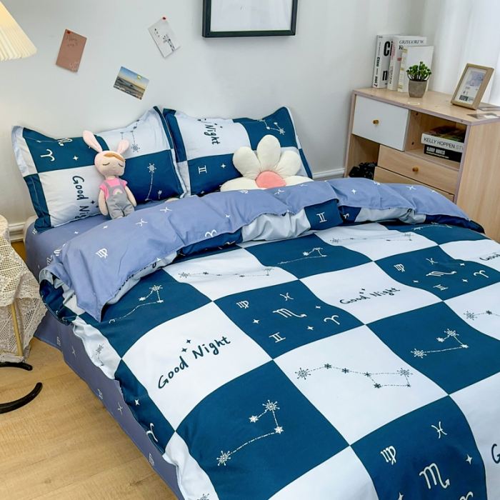 91家纺网 家纺一手货源 找家纺 乐居坊 2023新款芦荟棉四件套（3月新花型） 星座爱情