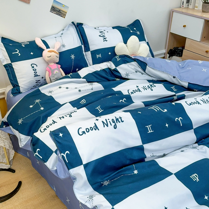 91家纺网 家纺一手货源 找家纺 乐居坊 2023新款芦荟棉四件套（3月新花型） 星座爱情