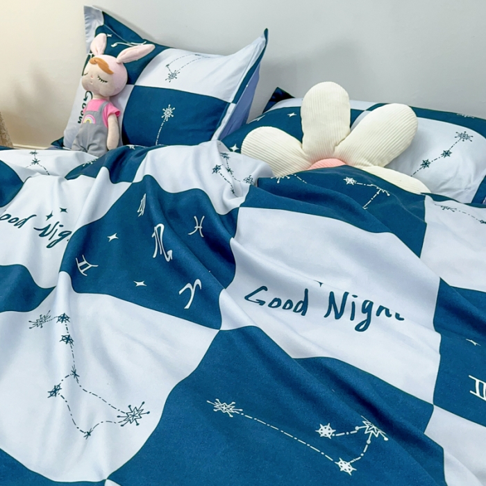 91家纺网 家纺一手货源 找家纺 乐居坊 2023新款芦荟棉四件套（3月新花型） 星座爱情