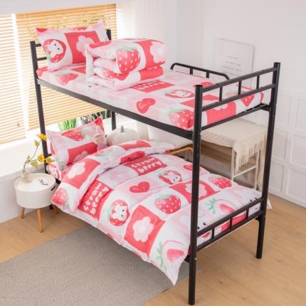 91家纺网 家纺一手货源 找家纺 乐居坊 2023新款芦荟棉花型宿舍图（3月新花型） 草莓格格