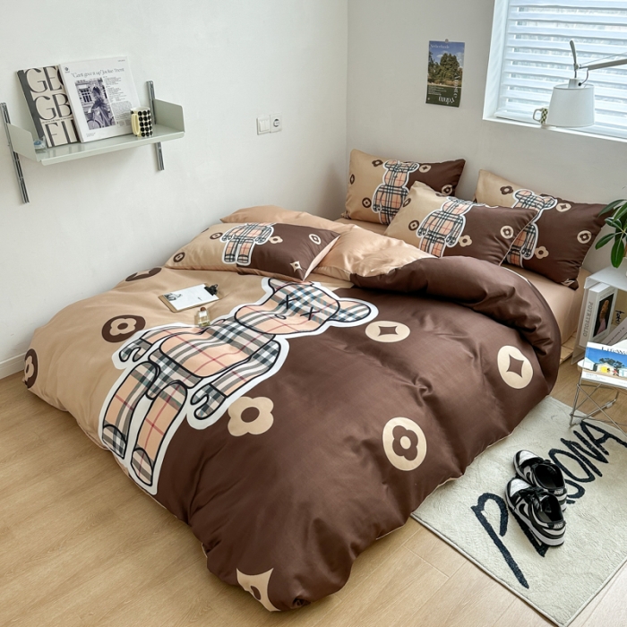 91家纺网 家纺一手货源 找家纺 摩卡 2024新款博主风水洗真丝四件套 风格