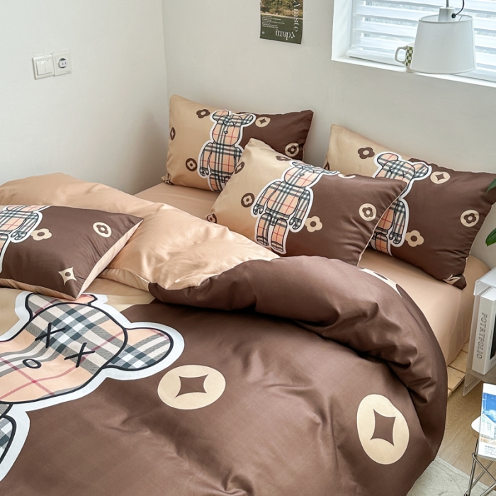 91家纺网 家纺一手货源 找家纺 摩卡 2024新款博主风水洗真丝四件套 风格