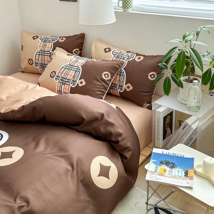 91家纺网 家纺一手货源 找家纺 摩卡 2024新款博主风水洗真丝四件套 风格