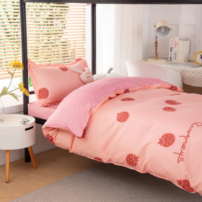 91家纺网 家纺一手货源 找家纺 乐居坊 2023新款芦荟棉花型宿舍图（3月新花型） 草莓波波