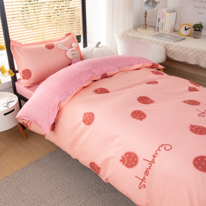 91家纺网 家纺一手货源 找家纺 乐居坊 2023新款芦荟棉花型宿舍图（3月新花型） 草莓波波