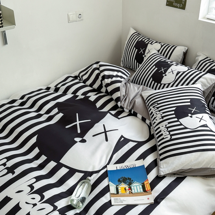 91家纺网 家纺一手货源 找家纺 摩卡 2024新款博主风水洗真丝四件套 律动