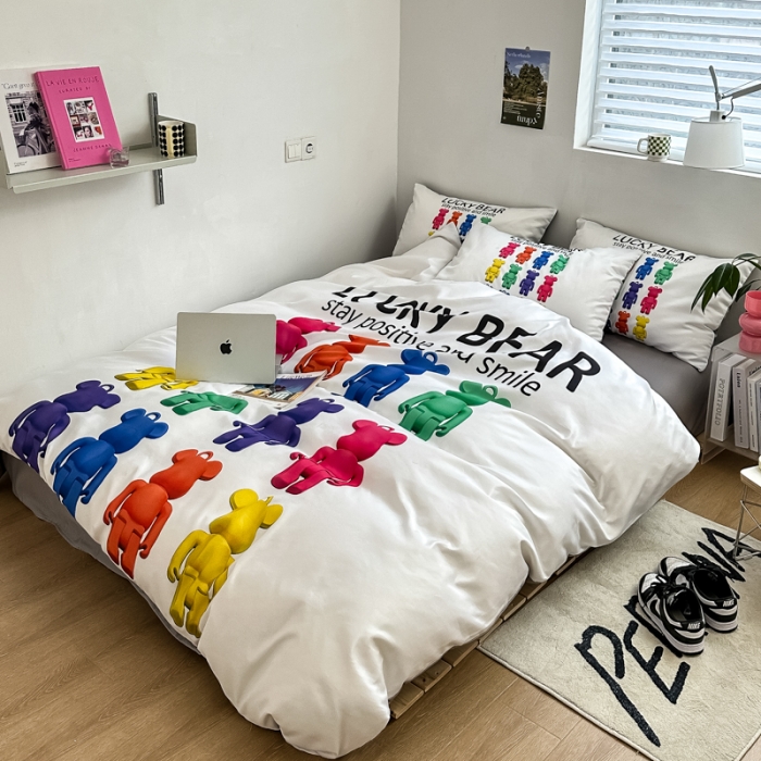 91家纺网 家纺一手货源 找家纺 摩卡 2024新款博主风水洗真丝四件套 马卡龙