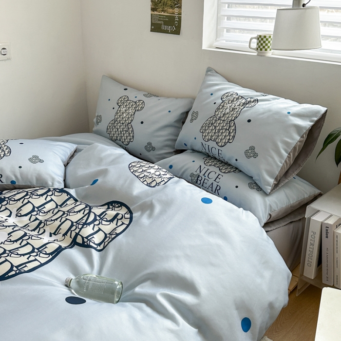 91家纺网 家纺一手货源 找家纺 摩卡 2024新款博主风水洗真丝四件套 萌迪