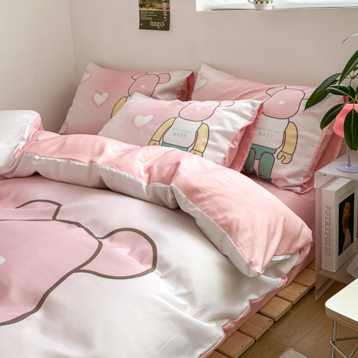 91家纺网 家纺一手货源 找家纺 摩卡 2024新款博主风水洗真丝四件套 炫彩