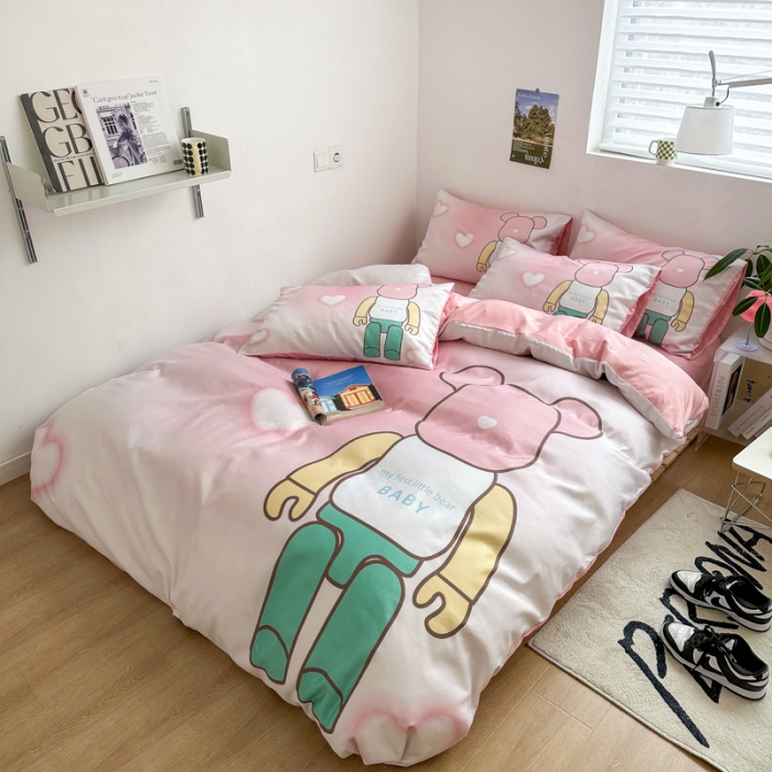 91家纺网 家纺一手货源 找家纺 摩卡 2024新款博主风水洗真丝四件套 炫彩