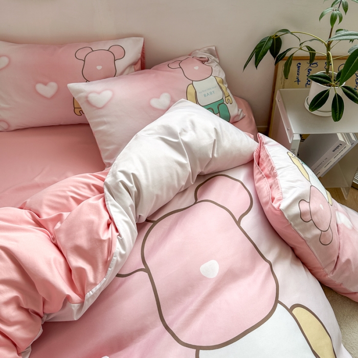 91家纺网 家纺一手货源 找家纺 摩卡 2024新款博主风水洗真丝四件套 炫彩