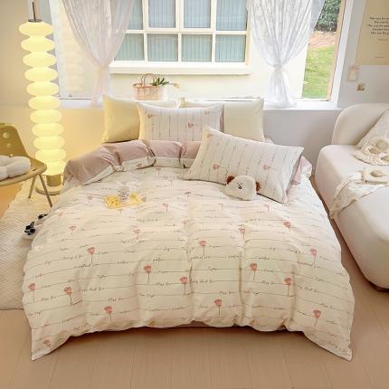 91家纺网 家纺一手货源 找家纺 田野 2023新款13372全棉四件套 戴安娜