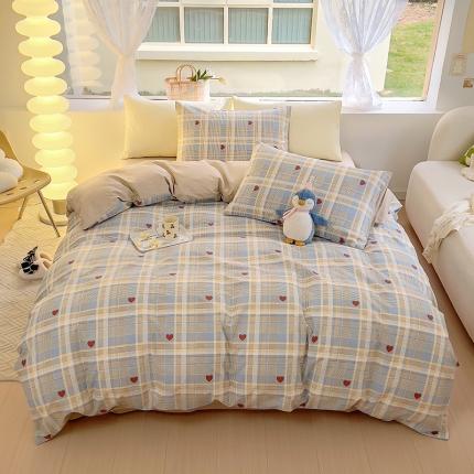 91家纺网 家纺一手货源 找家纺 田野 2023新款13372全棉四件套 心动