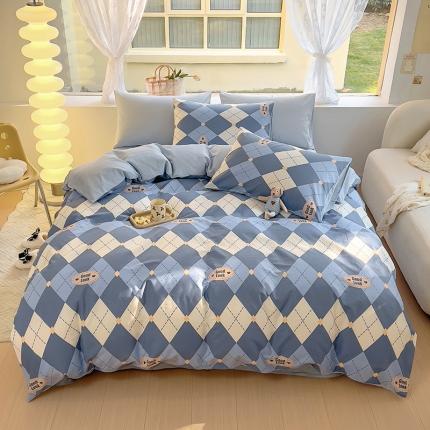 91家纺网 家纺一手货源 找家纺 田野 2023新款13372全棉四件套 英伦