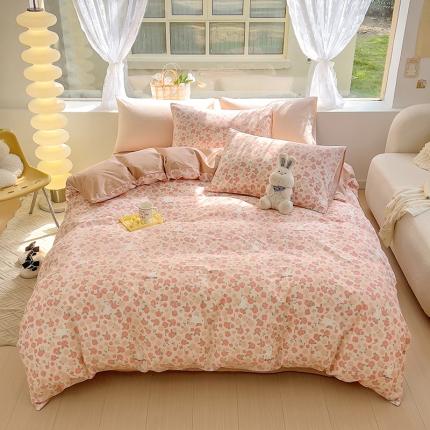 91家纺网 家纺一手货源 找家纺 田野 2023新款13372全棉四件套 遇见浪漫