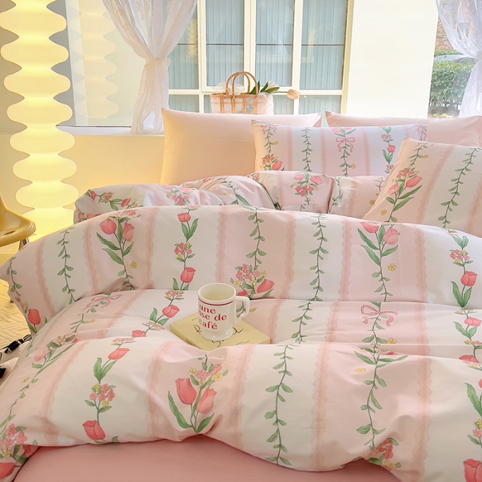 91家纺网 家纺一手货源 找家纺 田野 2023新款13372全棉四件套 艾莎