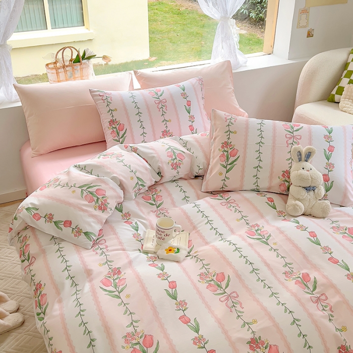 91家纺网 家纺一手货源 找家纺 田野 2023新款13372全棉四件套 艾莎