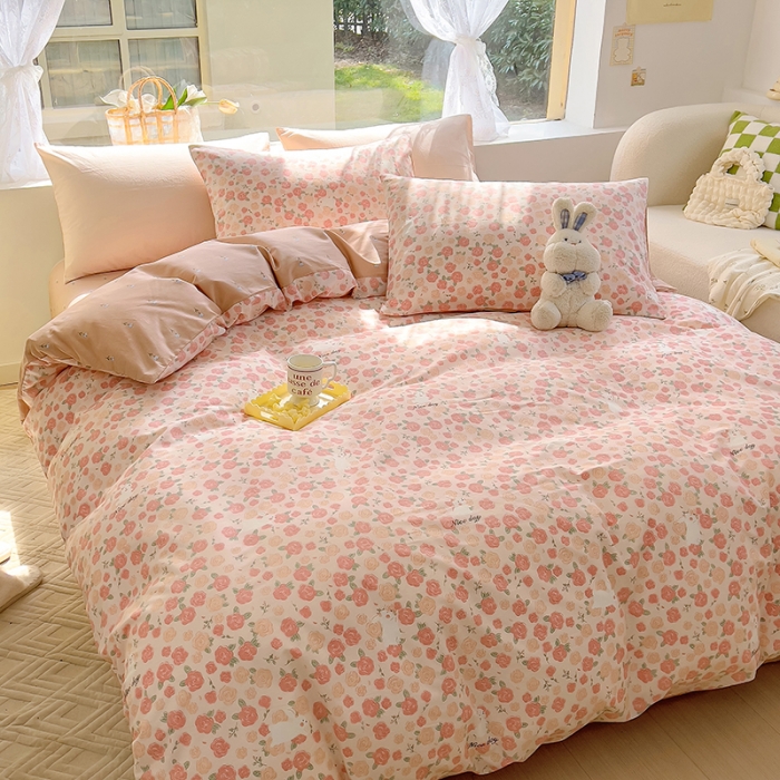 91家纺网 家纺一手货源 找家纺 田野 2023新款13372全棉四件套 遇见浪漫