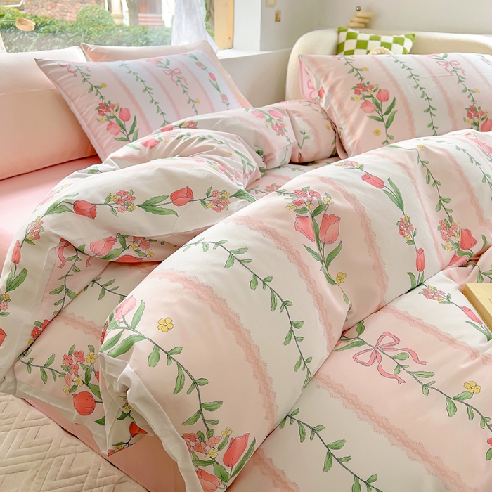 91家纺网 家纺一手货源 找家纺 田野 2023新款13372全棉四件套 艾莎