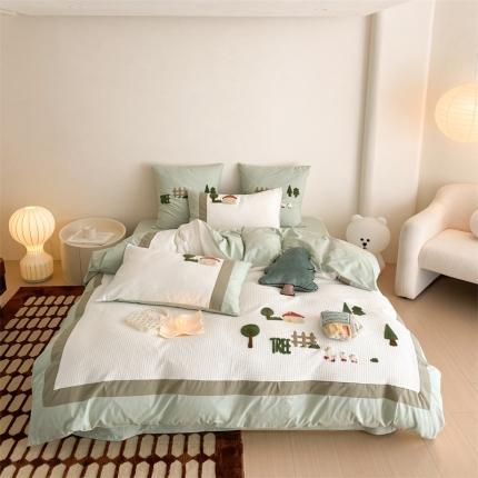 91家纺网 家纺一手货源 找家纺 星野 2023春夏新品棉第三波四件套 浅墨森