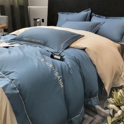 91家纺网 家纺一手货源 找家纺 （总）床绮 2024新款60支全棉刺绣露娜系列四件套