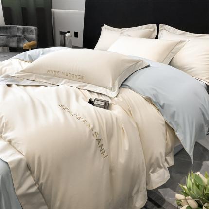 91家纺网 家纺一手货源 找家纺 （总）床绮 2024新款60支全棉刺绣露娜系列四件套