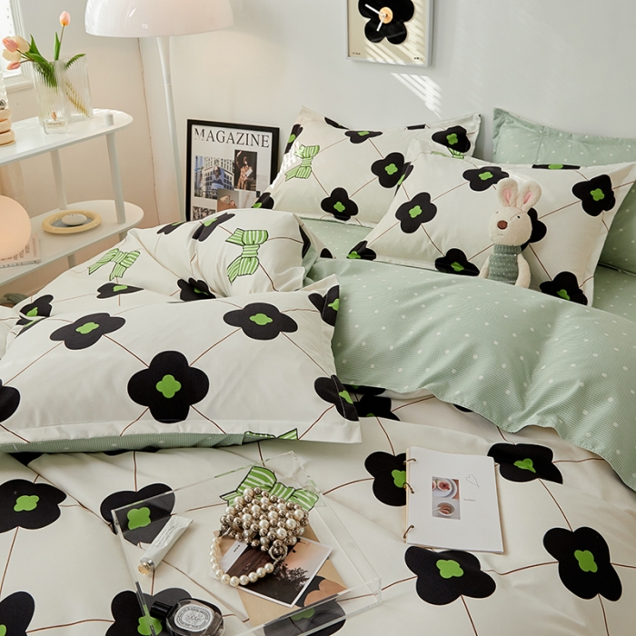 91家纺网 家纺一手货源 找家纺 世爵 2023新款加厚磨毛印花四件套 清微恋曲