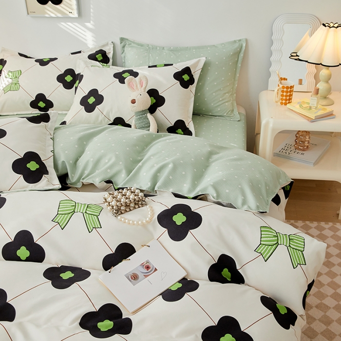 91家纺网 家纺一手货源 找家纺 世爵 2023新款加厚磨毛印花四件套 清微恋曲