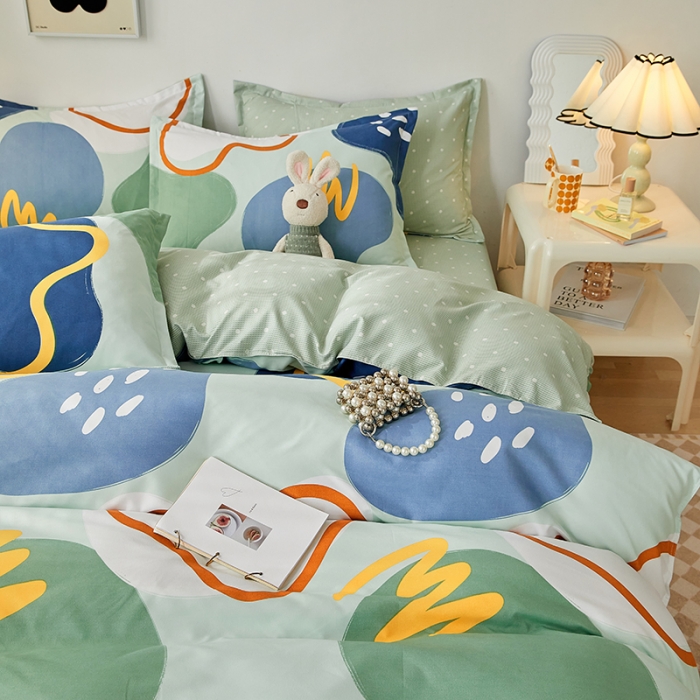 91家纺网 家纺一手货源 找家纺 世爵 2023新款加厚磨毛印花四件套 微梦时光