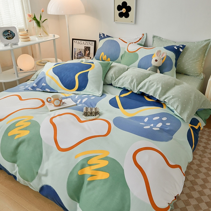 91家纺网 家纺一手货源 找家纺 世爵 2023新款加厚磨毛印花四件套 微梦时光