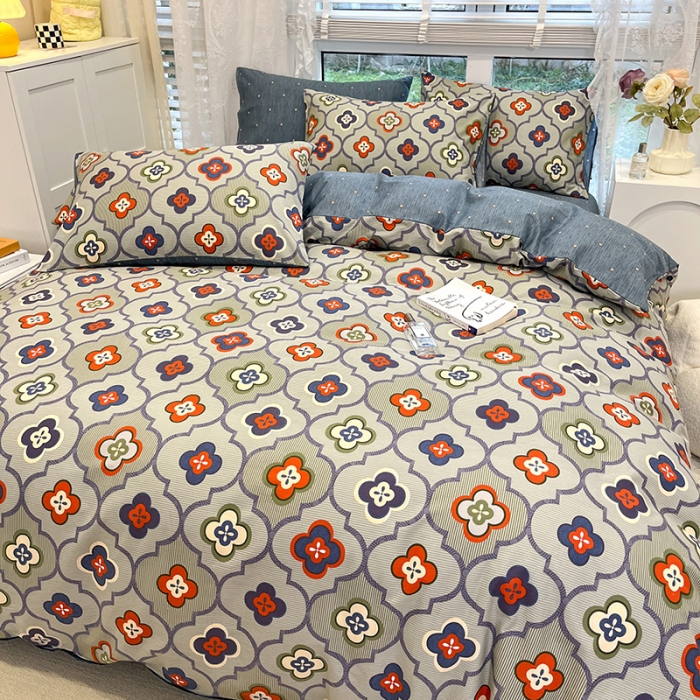 91家纺网 家纺一手货源 找家纺 晨希 2023年新款全棉印花北欧款多规格四件套 波西米亚