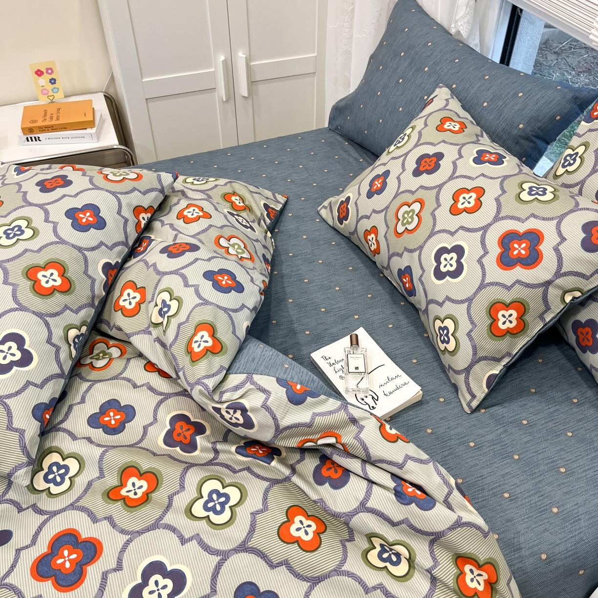 91家纺网 家纺一手货源 找家纺 晨希 2023年新款全棉印花北欧款多规格四件套 波西米亚