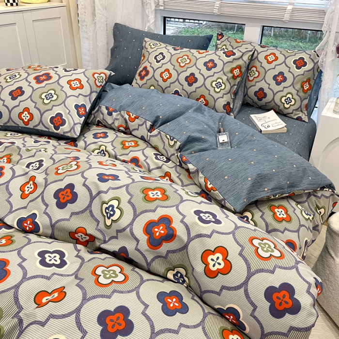 91家纺网 家纺一手货源 找家纺 晨希 2023年新款全棉印花北欧款多规格四件套 波西米亚