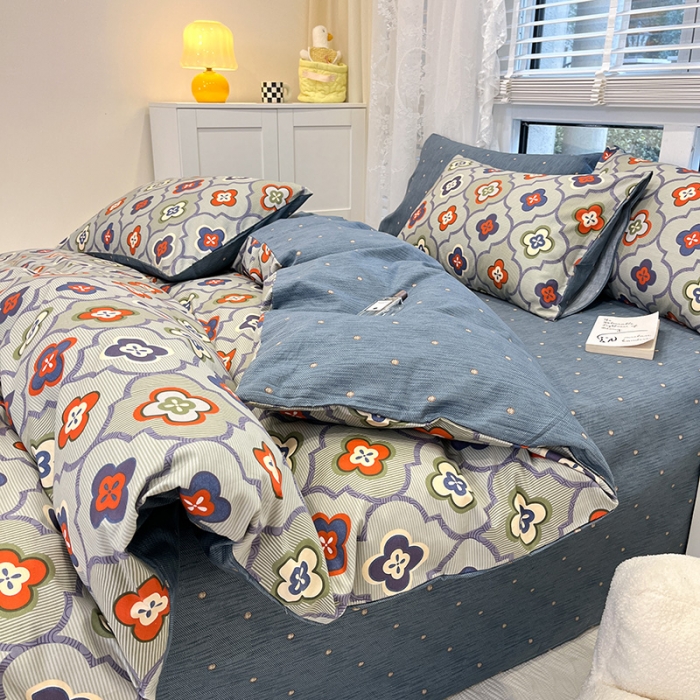 91家纺网 家纺一手货源 找家纺 晨希 2023年新款全棉印花北欧款多规格四件套 波西米亚