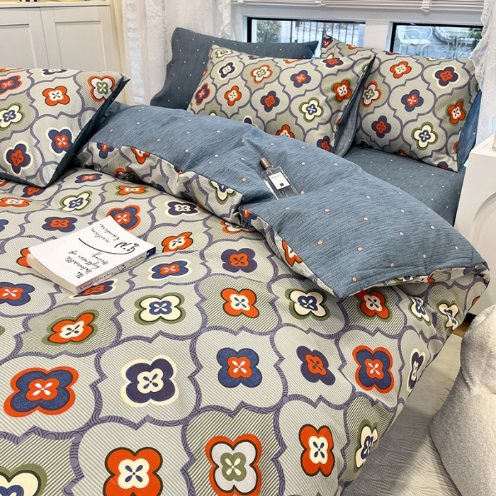 91家纺网 家纺一手货源 找家纺 晨希 2023年新款全棉印花北欧款多规格四件套 波西米亚