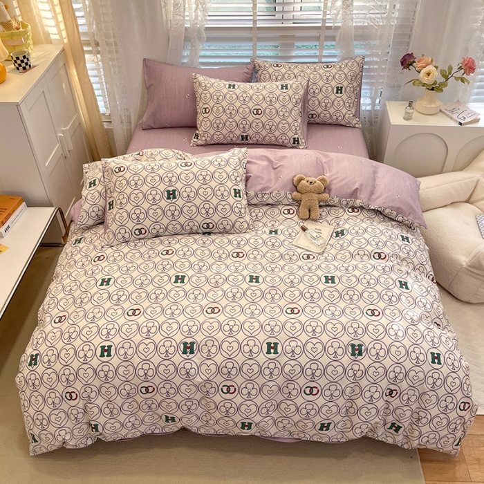 91家纺网 家纺一手货源 找家纺 晨希 2023年新款全棉印花北欧款多规格四件套 卡门