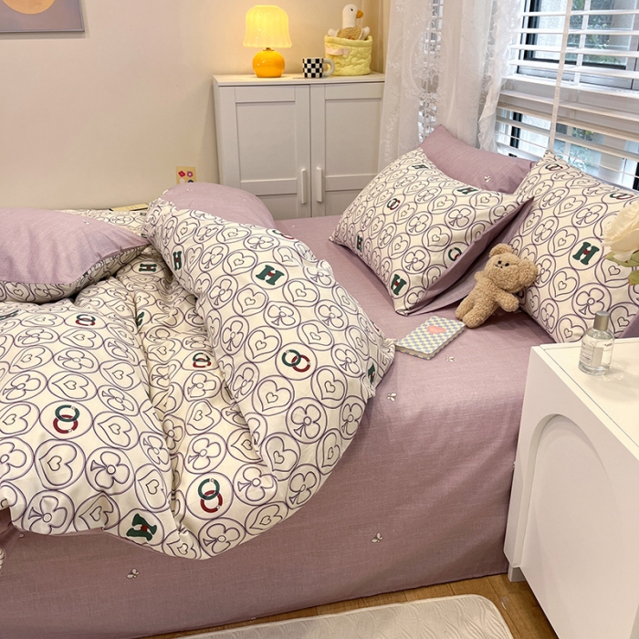 91家纺网 家纺一手货源 找家纺 晨希 2023年新款全棉印花北欧款多规格四件套 卡门