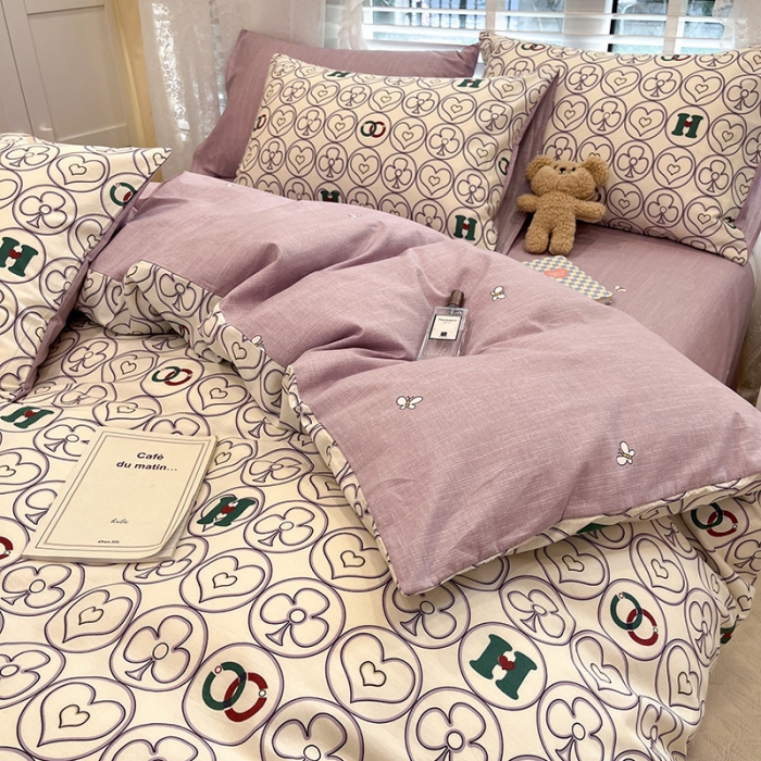 91家纺网 家纺一手货源 找家纺 晨希 2023年新款全棉印花北欧款多规格四件套 卡门