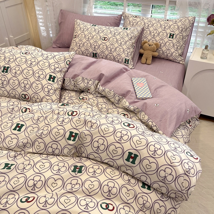 91家纺网 家纺一手货源 找家纺 晨希 2023年新款全棉印花北欧款多规格四件套 卡门