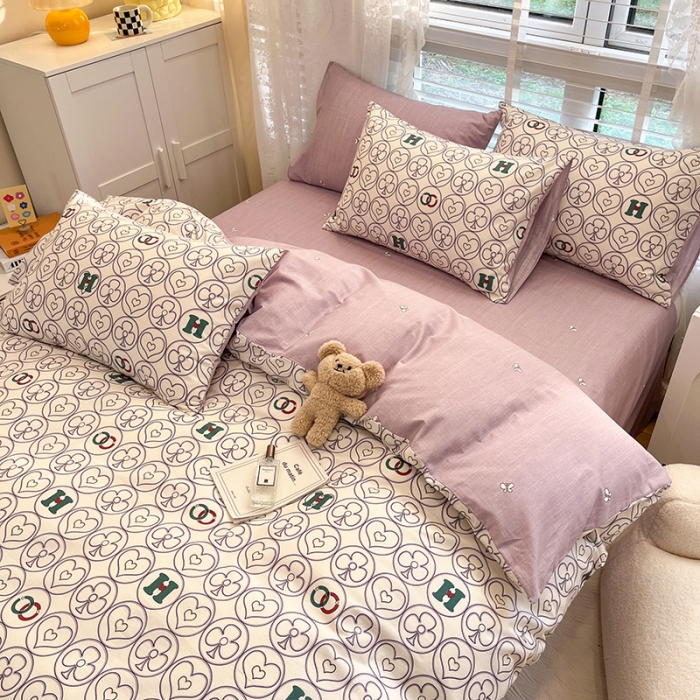 91家纺网 家纺一手货源 找家纺 晨希 2023年新款全棉印花北欧款多规格四件套 卡门