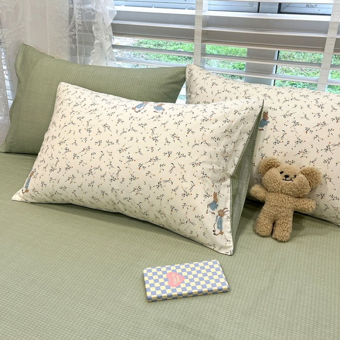 91家纺网 家纺一手货源 找家纺 晨希2023年新款全棉花卉印花简约款多规格四件套 彼得兔