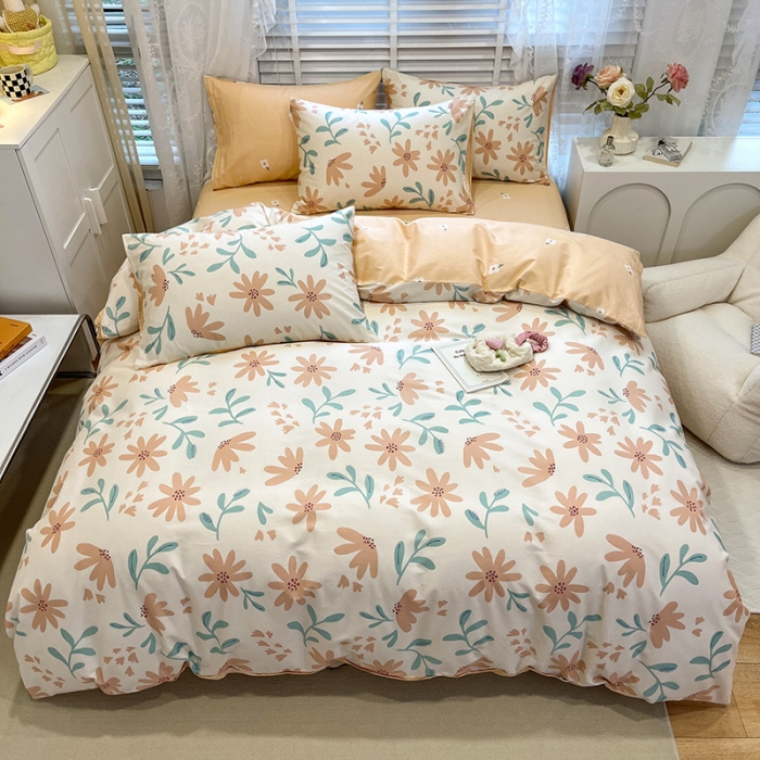 91家纺网 家纺一手货源 找家纺 晨希2023年新款全棉花卉印花简约款多规格四件套 娇兰